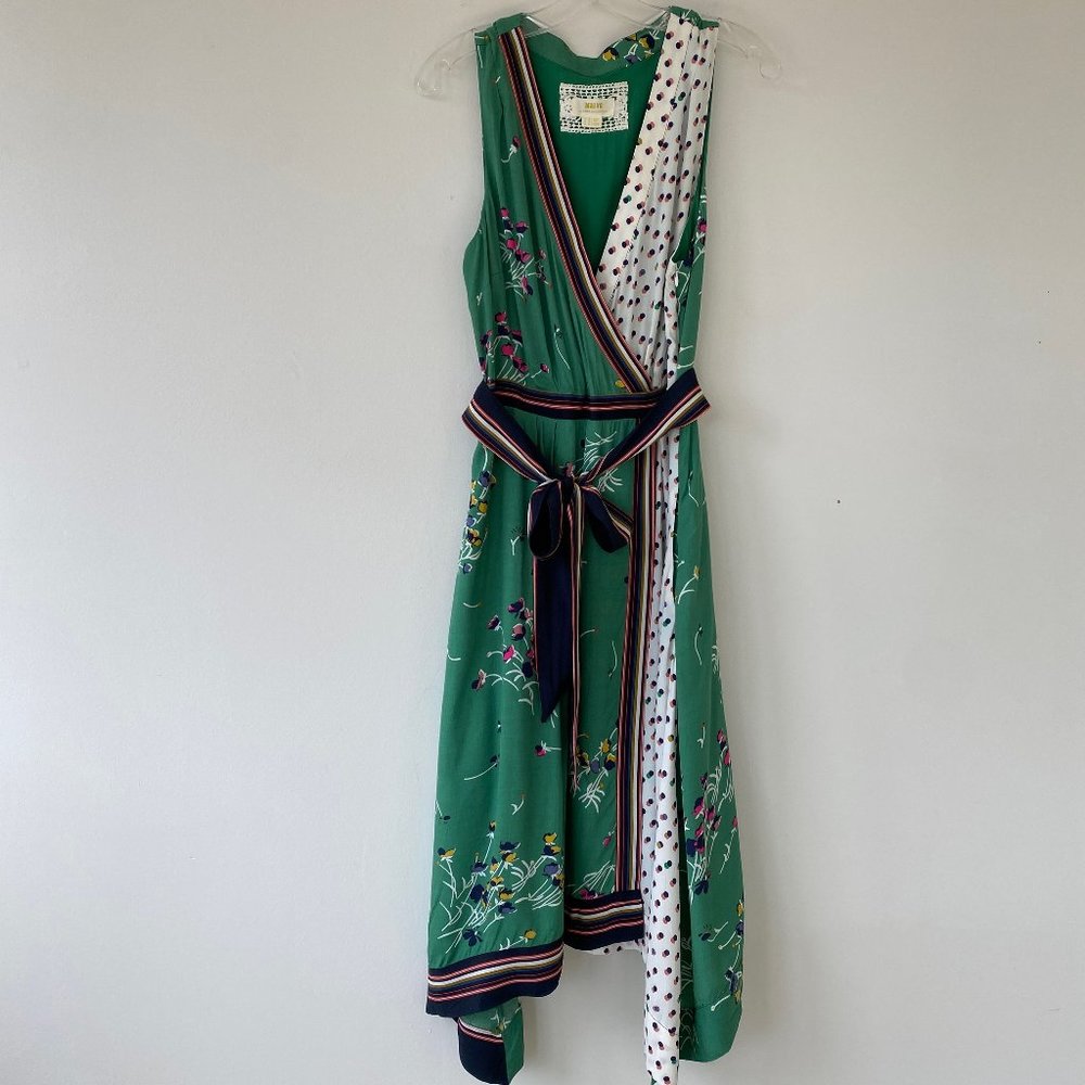 Green Maeve by Anthropologie Faux Wrap Dress Size 14 US